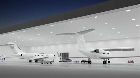 private jet hangar showcasing next-gen aircraft from multiple operators