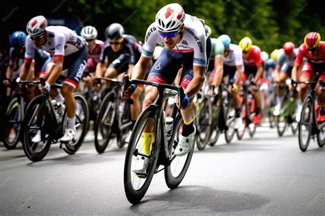 professional cycling race in crosswind with lead rider shielding teammates