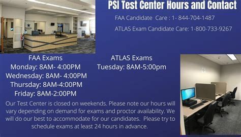 psi testing center selection screen showing faa test locations and availability