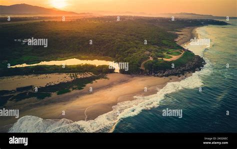 puerto escondido aerial view beach mexico tourism