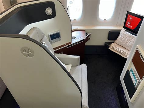 Qantas Airbus A380 first class suite with Sydney lounge dining
