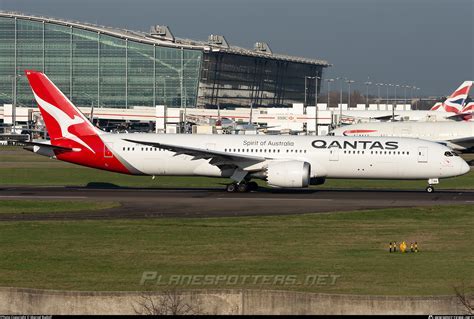 Qantas Boeing 787-9 departing Perth Airport for London Heathrow ultra long haul flight