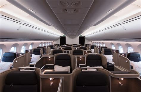 Qantas Boeing 787-9 Dreamliner business class cabin interior