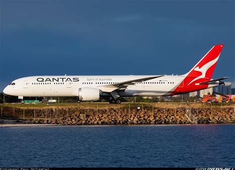 Qantas Boeing 787-9 Dreamliner taking off from Sydney Kingsford Smith Airport