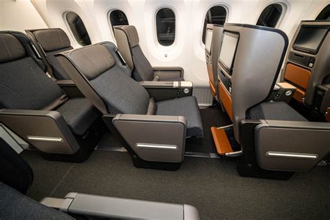 Qantas Boeing 787-9 Premium Economy cabin featuring wide reclining seats