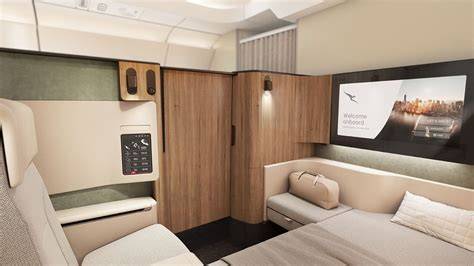 Qantas first class suite bed turndown service on twenty hour non-stop flight