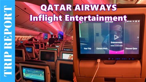 qatar airways a350-1000 inflight cabin view with ambient lighting during sunset