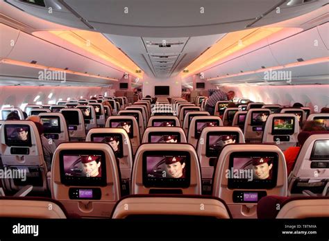 Qatar Airways Airbus A350 economy cabin interior