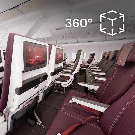Qatar Airways Airbus A380 economy cabin Recaro CL3710 reclining seat