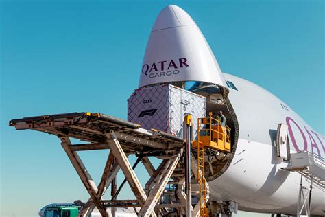 Qatar Airways Boeing 777-8F freighter cargo loading at Doha hub