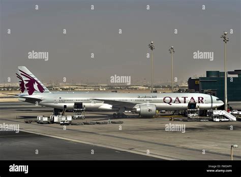 Qatar Airways Boeing 777 departing Hamad International Airport Doha