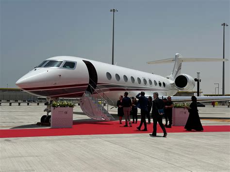Qatar Executive Gulfstream G700 private jet parked at San Francisco airport