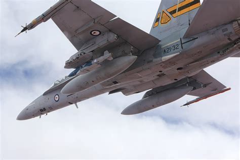 RAAF F/A-18 deploying JDAMs in live-fire training exercises