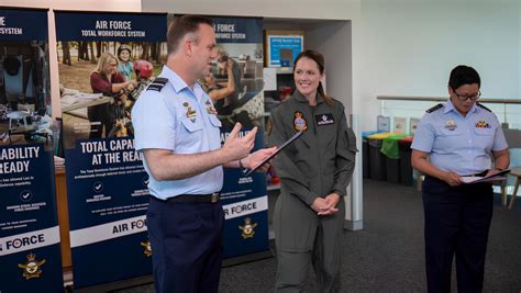 RAAF Group Captain inspecting frontline aircraft and operational personnel
