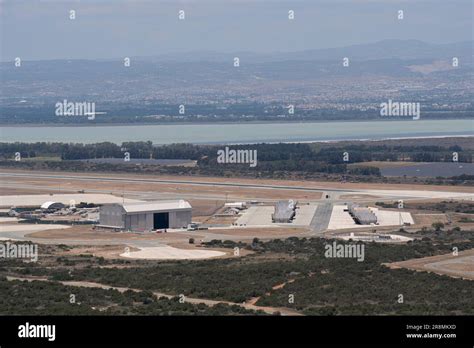 RAF Akrotiri airbase in Cyprus with British fighter aircraft on the runway