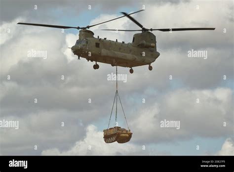 RAF Chinook transporting equipment in NATO operation in Eastern Europe