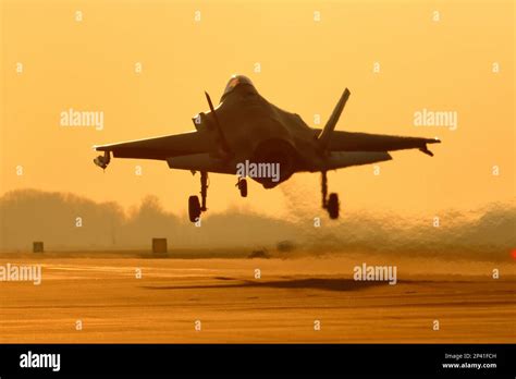 RAF Lakenheath F-35A Lightning II fighter jets on European air base runway