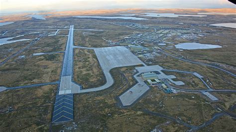 RAF Mount Pleasant Falkland Islands Typhoon FGR4 Voyager A400M airbase