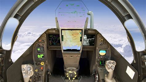 Rafale pilot cockpit view showing Thales RBE2 radar and SPECTRA display