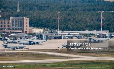 Ramstein Air Base Germany US Air Force transport aircraft on runway