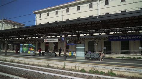 regional FL1 train waiting at rome trastevere station