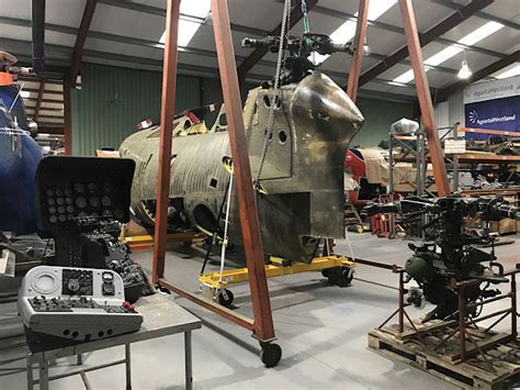 restored h-21 flying banana in aviation museum