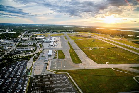 Rhode Island T F Green International Airport terminal exterior with aircraft