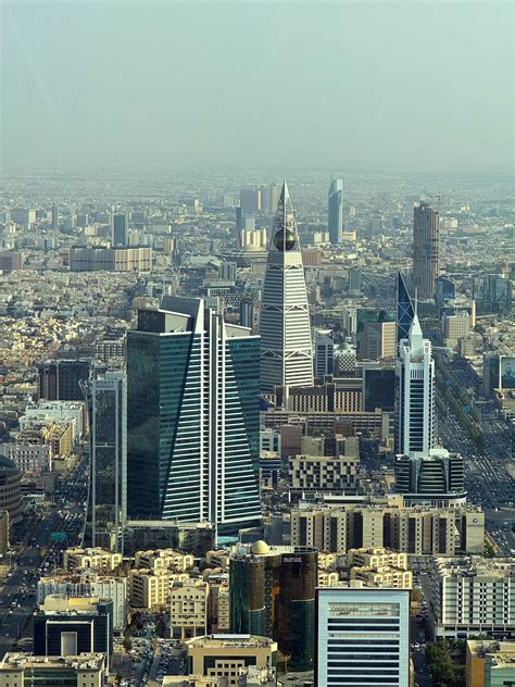 Riyadh skyline with modern skyscrapers at dusk