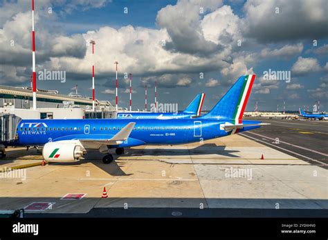 Rome Fiumicino Airport ITA Airways long haul aircraft lineup