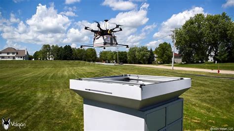 rooftop drone launch station integrated with urban fulfillment center