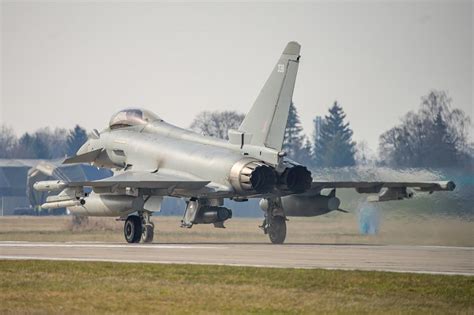 Royal Air Force Eurofighter Typhoon launching during NATO air policing mission
