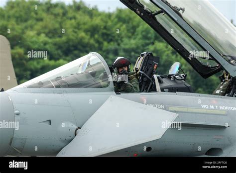 Royal Air Force Eurofighter Typhoon pilot during flight line operations