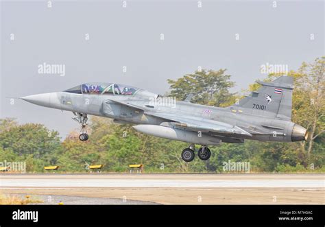 royal thai air force jas 39 gripen performing aerial maneuver