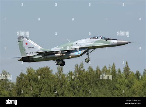 Russian Air Force MiG-29SMT banking during live-fire demonstration