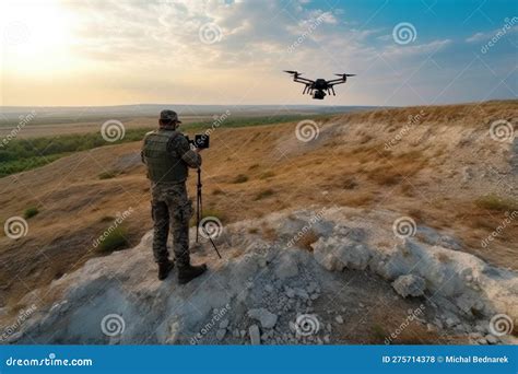 russian drone operator controlling UAV on field deployment