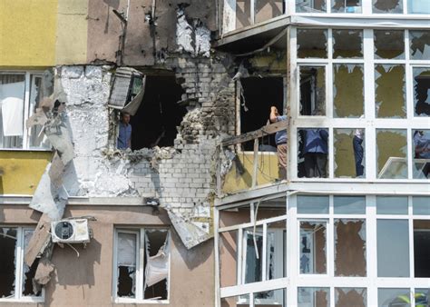 Russian drone strikes residential building in Kyiv, Ukraine, June 2025