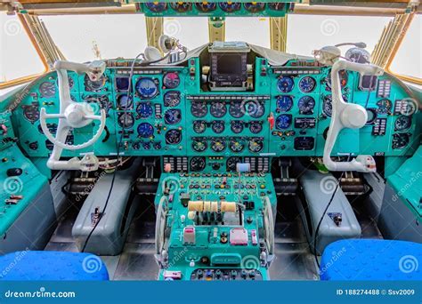 Russian IL-20 surveillance aircraft cockpit interior