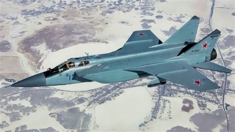 Russian MiG-31 Foxhound interceptor flying at extreme altitude
