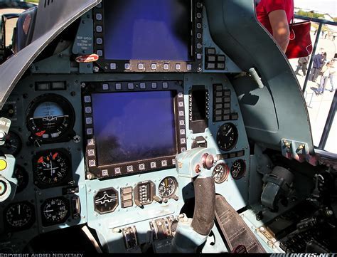 Russian Su-30 cockpit interior showing flight instrumentation