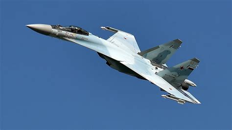 Russian Sukhoi Su-35 performing aerial maneuver