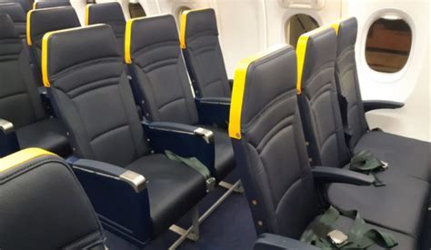 Ryanair basic seat configuration with tray tables removed
