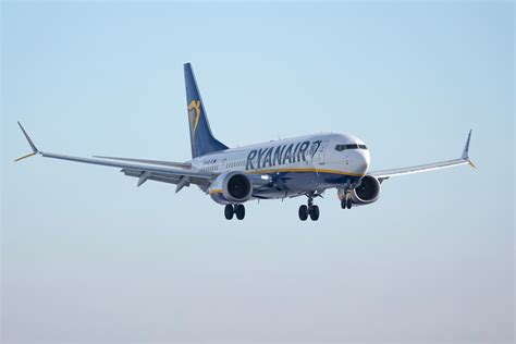 Ryanair Boeing 737 aircraft at European airport terminal