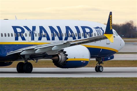 Ryanair Boeing 737 MAX 8-200 in flight with high-density configuration