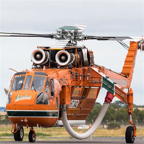 S-64 Aircrane in action during firefighting mission