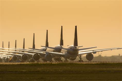 saa aircraft grounded on tarmac during covid-19 lockdown with desolate backdrop