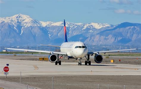 salt lake city international airport apron with united boeing and airbus jets
