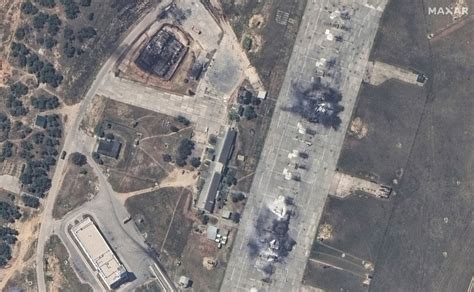 Satellite imagery of exposed U.S. military aircraft at Virginia airbase post-Ukraine drone strike analysis