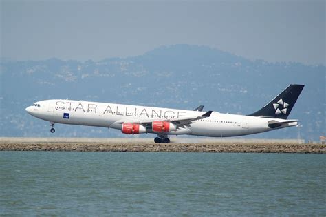 Scandinavian Airlines aircraft featuring Star Alliance livery