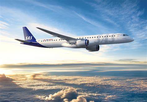 Scandinavian Airlines Embraer E195-E2 regional aircraft at Stockholm Arlanda Airport