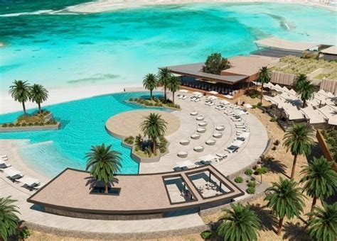 Secrets Baby Beach Aruba aerial view with modern architecture and sea contrast
